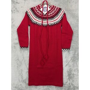 VTG Dannit Textil Women's Fair Isle Dress Size XS Red Wool **READ**